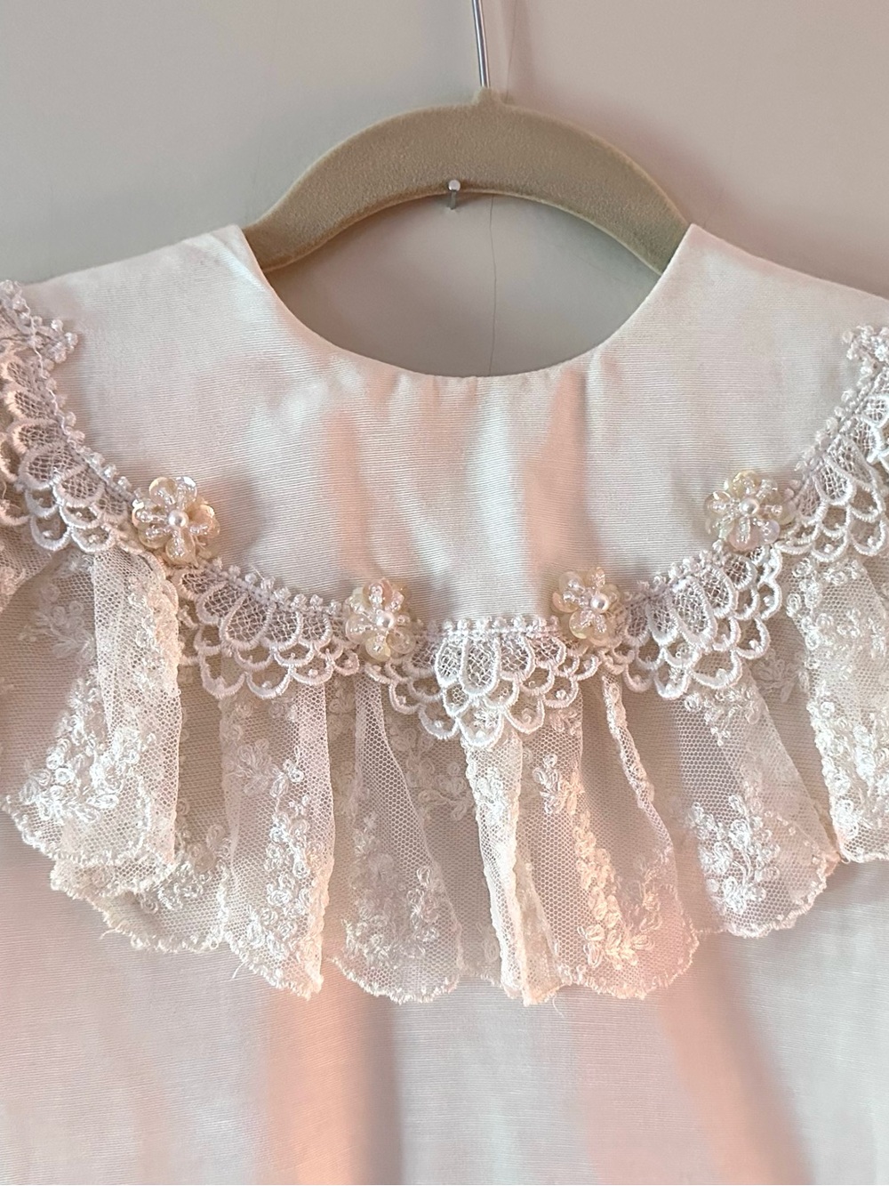 Ivory Lace Ruffle Midi Dress - Picture 5 of 7
